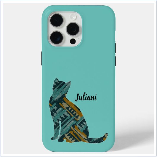 Abstrakt Türkis und Gold Cat Lover Case-Mate iPhone Hülle