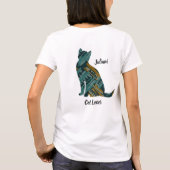 Abstrakt Türkis und Gold Cat Lover T-Shirt (Rückseite)
