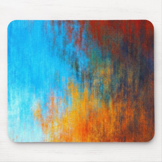Abstrakt türkisblau, orange und rot mousepad (Vorne)