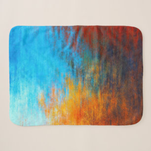 Abstrakt türkisblau, orange und rot sherpadecke