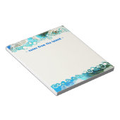 Abstrakt Türkisblau und Meeresgrün - eigener Edito Notizblock (angewinkelt)