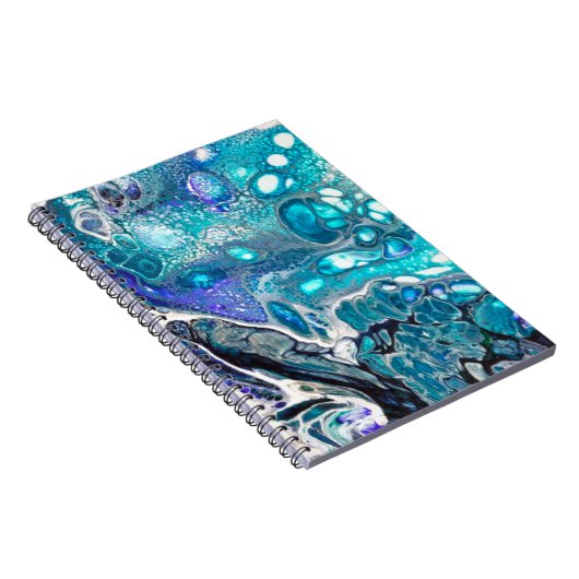 Abstrakt türkisfarben und blau lackierte Zellenwir Notizblock (Rechte Seite)