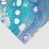 Abstrakt türkisfarben und blau lackierte Zellenwir Seidenpapier (Detail)