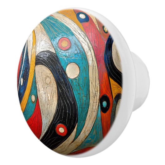 Abstrakt und farblich keramikknauf (Rechts)