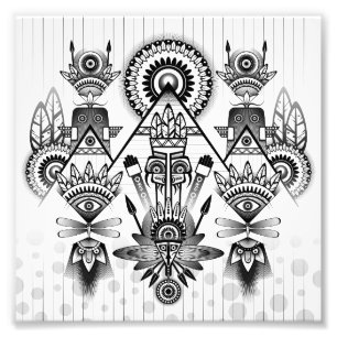 Abstrakt Uralt Eingeborenen-Indianerstamm Fotodruck