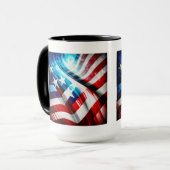 Abstrakt USA Flag Classic Tasse, 15 oz Kaffee Tass Tasse (Vorderseite Links)