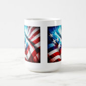 Abstrakt USA Flag Classic Tasse, 15 oz Kaffeetasse (Mittel)