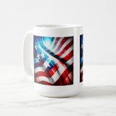 Abstrakt USA Flag Classic Tasse, 15 oz Kaffeetasse (Vorderseite Links)