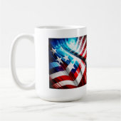 Abstrakt USA Flag Classic Tasse, 15 oz Kaffeetasse (Links)