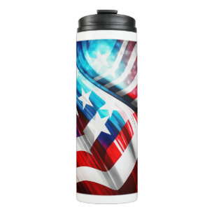 Abstrakt USA Flag Thermal Tumbler Thermosbecher