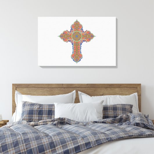 Abstrakt Vector Christlich Cross Religious Leinwanddruck (Insitu (Schlafzimmer))