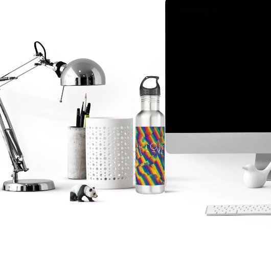 Abstrakt - Verformungen durch farbiges Glas Edelstahlflasche