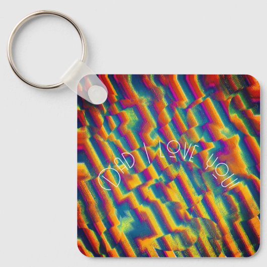 Abstrakt - Verformungen durch farbiges Glas Schlüsselanhänger (Vorderseite)