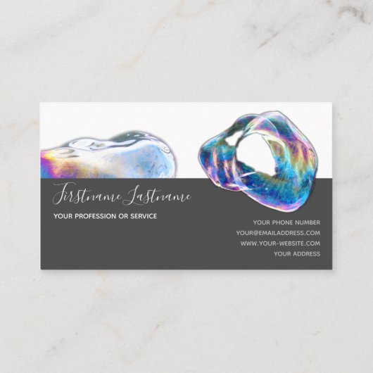 Abstrakt verschwindende farbenfrohe Bläschen Regen Visitenkarte (Rückseite)