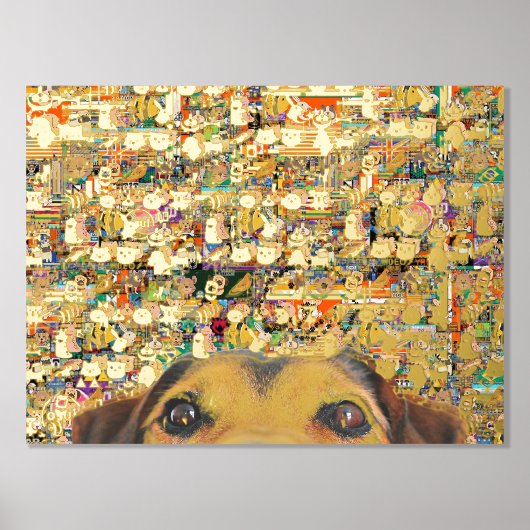abstrakt verschwommene Pixelkunst und Hund Foliendrucke (Vorderseite)