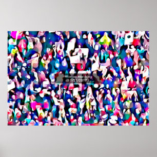 Abstrakt vom Foto am März für Frauenprotest Poster
