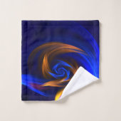Abstrakt Vortex Shape Blue Orange Badhandtuch Set (Waschlappen)
