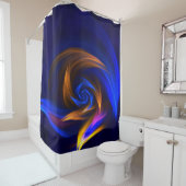 Abstrakt Vortex Shape Blue Orange Duschvorhang (Beispiel)
