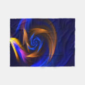 Abstrakt Vortex Shape Blue Orange Fleecedecke (Vorderseite (Horizontal))