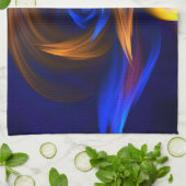 Abstrakt Vortex Shape Blue Orange Geschirrtuch (Gefaltet)