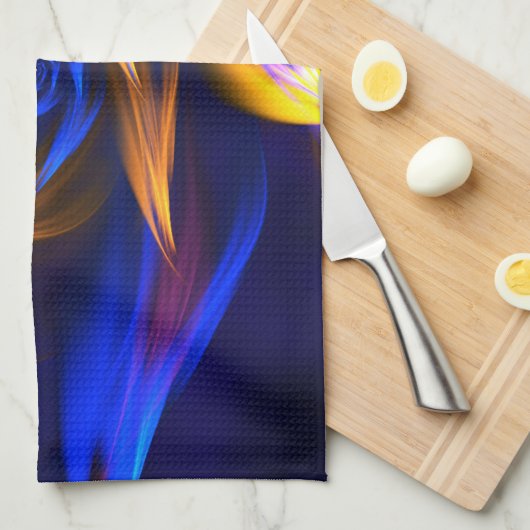 Abstrakt Vortex Shape Blue Orange Geschirrtuch (Viertel Falte)