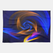 Abstrakt Vortex Shape Blue Orange Geschirrtuch (Horizontal)