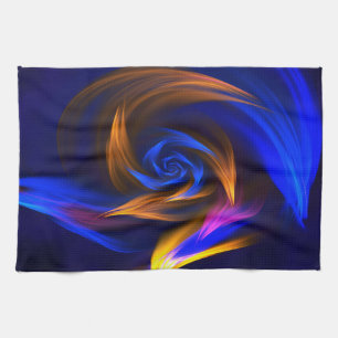 Abstrakt Vortex Shape Blue Orange Geschirrtuch