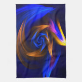 Abstrakt Vortex Shape Blue Orange Geschirrtuch (Vertikal)