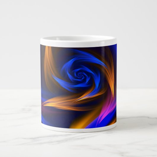 Abstrakt Vortex Shape Blue Orange Jumbo-Tasse (Vorderseite)