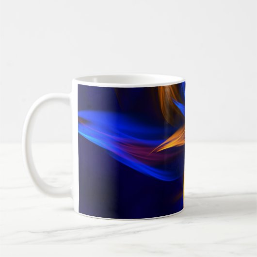 Abstrakt Vortex Shape Blue Orange Kaffeetasse (Links)