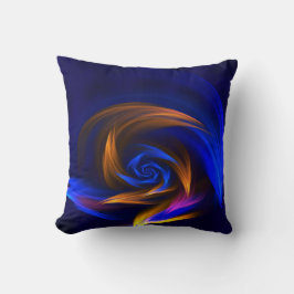 Abstrakt Vortex Shape Blue Orange Kissen