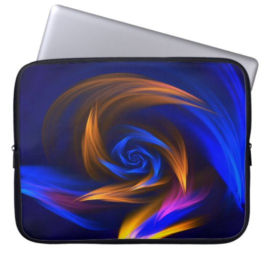Abstrakt Vortex Shape Blue Orange Laptopschutzhülle (Vorderseite)