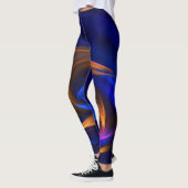 Abstrakt Vortex Shape Blue Orange Leggings (Links)