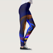 Abstrakt Vortex Shape Blue Orange Leggings (Rechts)