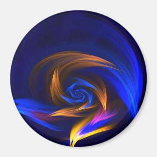 Abstrakt Vortex Shape Blue Orange Magnet
