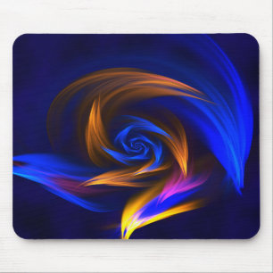 Abstrakt Vortex Shape Blue Orange Mousepad