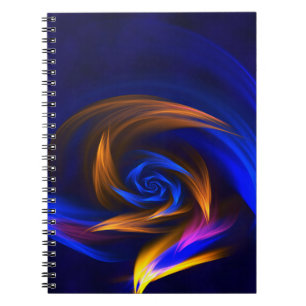 Abstrakt Vortex Shape Blue Orange Notizblock