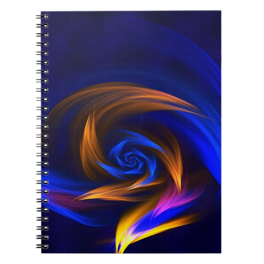 Abstrakt Vortex Shape Blue Orange Notizblock (Vorderseite)