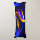 Abstrakt Vortex Shape Blue Orange Seitenschläferkissen (Vorderseite Vertikal)