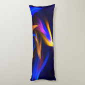 Abstrakt Vortex Shape Blue Orange Seitenschläferkissen (Rückseite (Vertikal))
