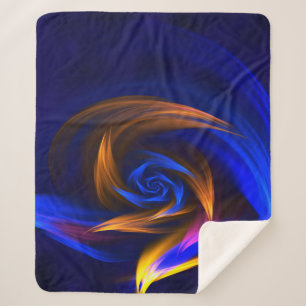 Abstrakt Vortex Shape Blue Orange Sherpadecke