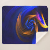 Abstrakt Vortex Shape Blue Orange Sherpadecke (Vorderseite (Horizontal))