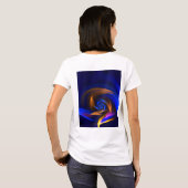 Abstrakt Vortex Shape Blue Orange T-Shirt (Schwarz voll)