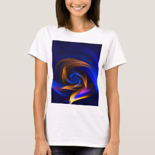 Abstrakt Vortex Shape Blue Orange T-Shirt