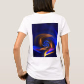 Abstrakt Vortex Shape Blue Orange T-Shirt (Rückseite)