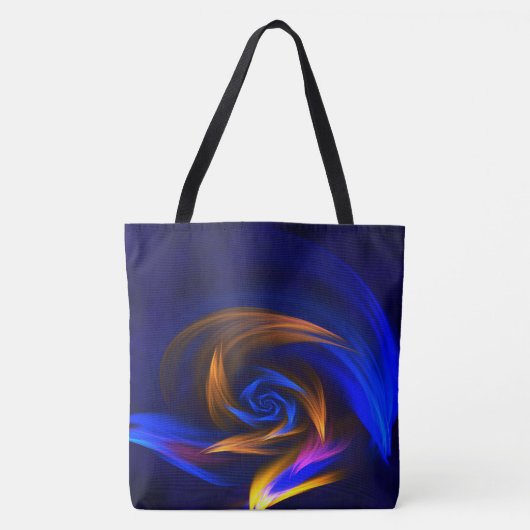 Abstrakt Vortex Shape Blue Orange Tasche (Vorderseite)