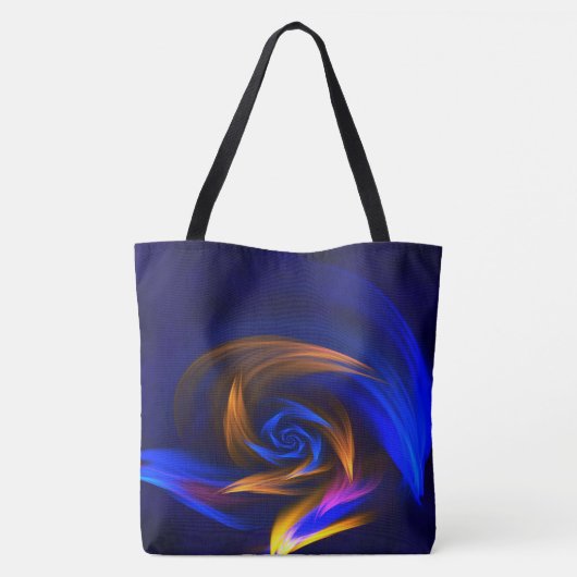 Abstrakt Vortex Shape Blue Orange Tasche (Rückseite)