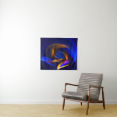 Abstrakt Vortex Shape Blue Orange Wandteppich (Beispiel (Horizontal))
