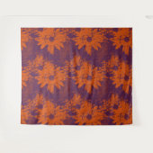 Abstrakt Warmes Boho Halftone Grunge Blumenmuster Wandteppich (Vorderseite (Horizontal))