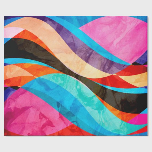 Abstrakt Wasserfarbe abstrakter farbiger Hintergru Geschenkpapier (Flach)